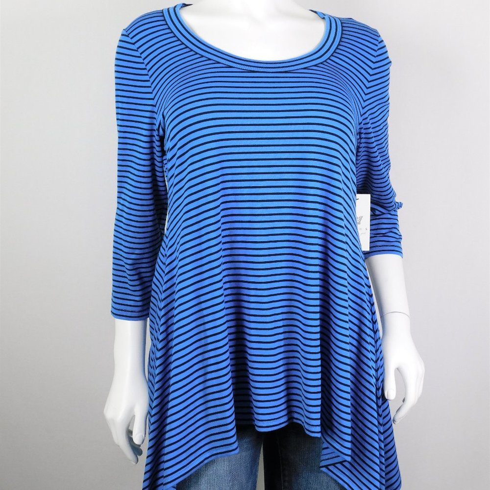 Chaus New York Asymmetrical Knit Tunic Top L